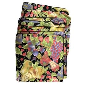 NWT Lee Jay Floral Fruit Set Of 6 Dinner Table Placemat Napkins